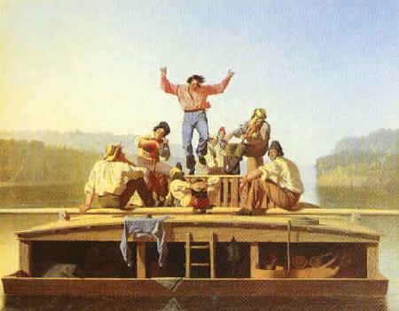George Caleb Bingham The Jolly Flatboatmen oil painting image